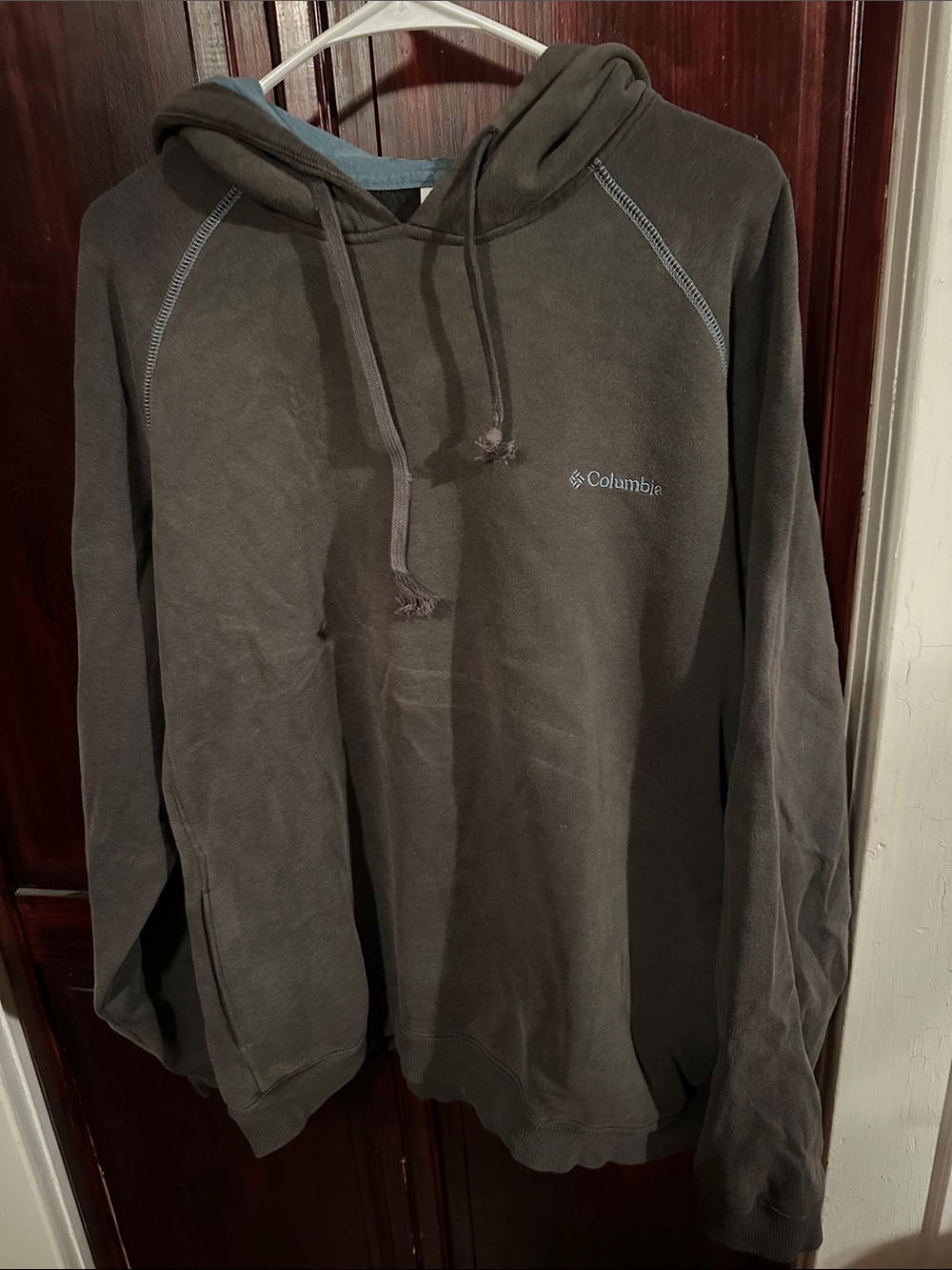 Columbia Men's Hooded Pullover Sweatshirt - Grey/Blue